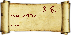 Kajdi Zéta névjegykártya